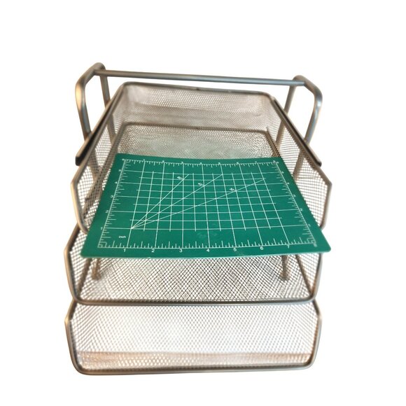 Ikea Pull Out 3 Tier Desk Organizer File Tray For Documents Mesh Metal Silver - Picture 2 of 6
